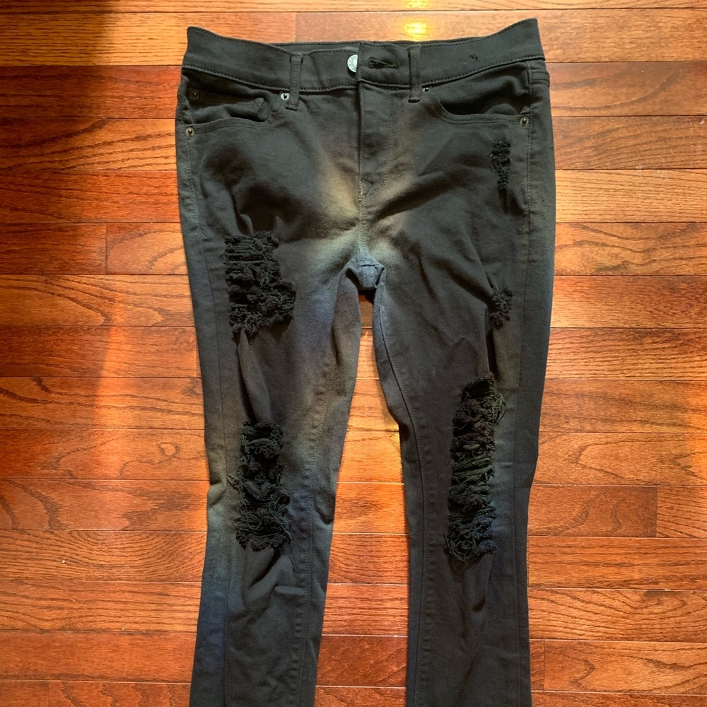 Express Mid Rise Distressed Jeans
